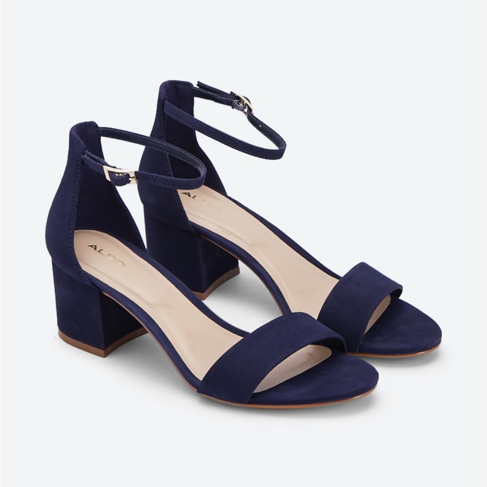 Aldo Navy Heels Classic Suede